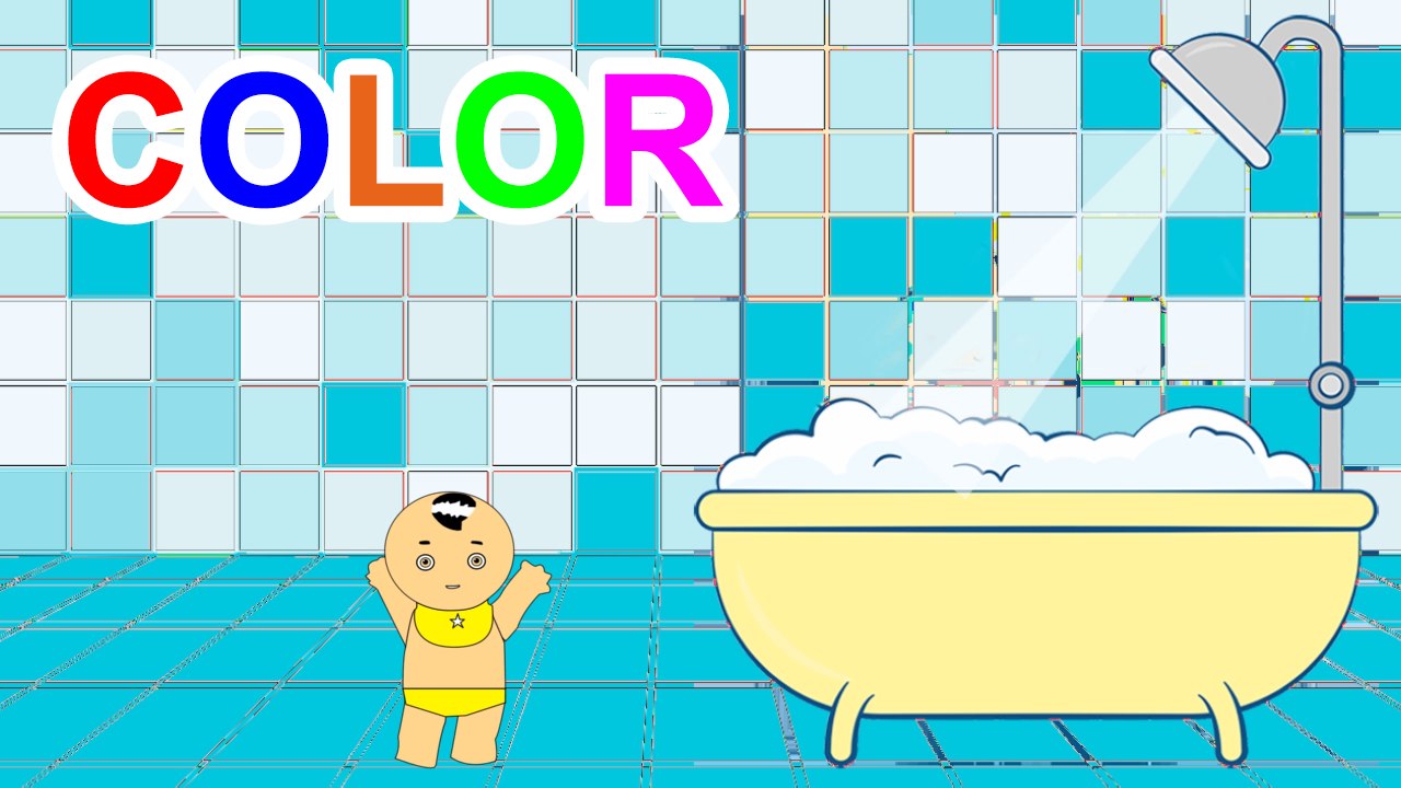 Learn Colors Baby Doll Bath Time With Bubble Gum For Kids Children Toddlers | How To Learn English Animation