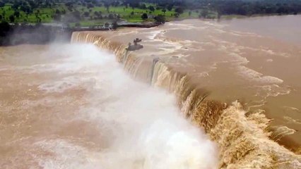 Chitrakote Waterfalls during Monsoon | Drone view