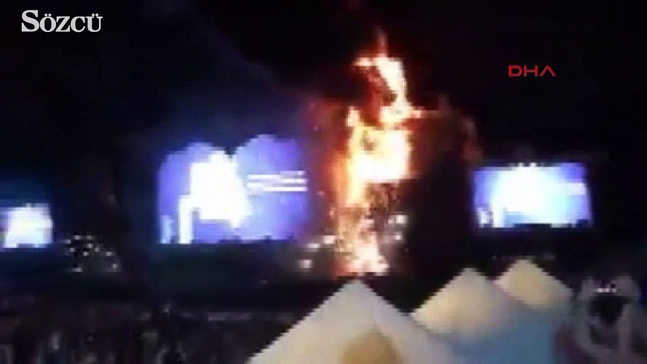 Barselona'da müzik festivalinde yangın