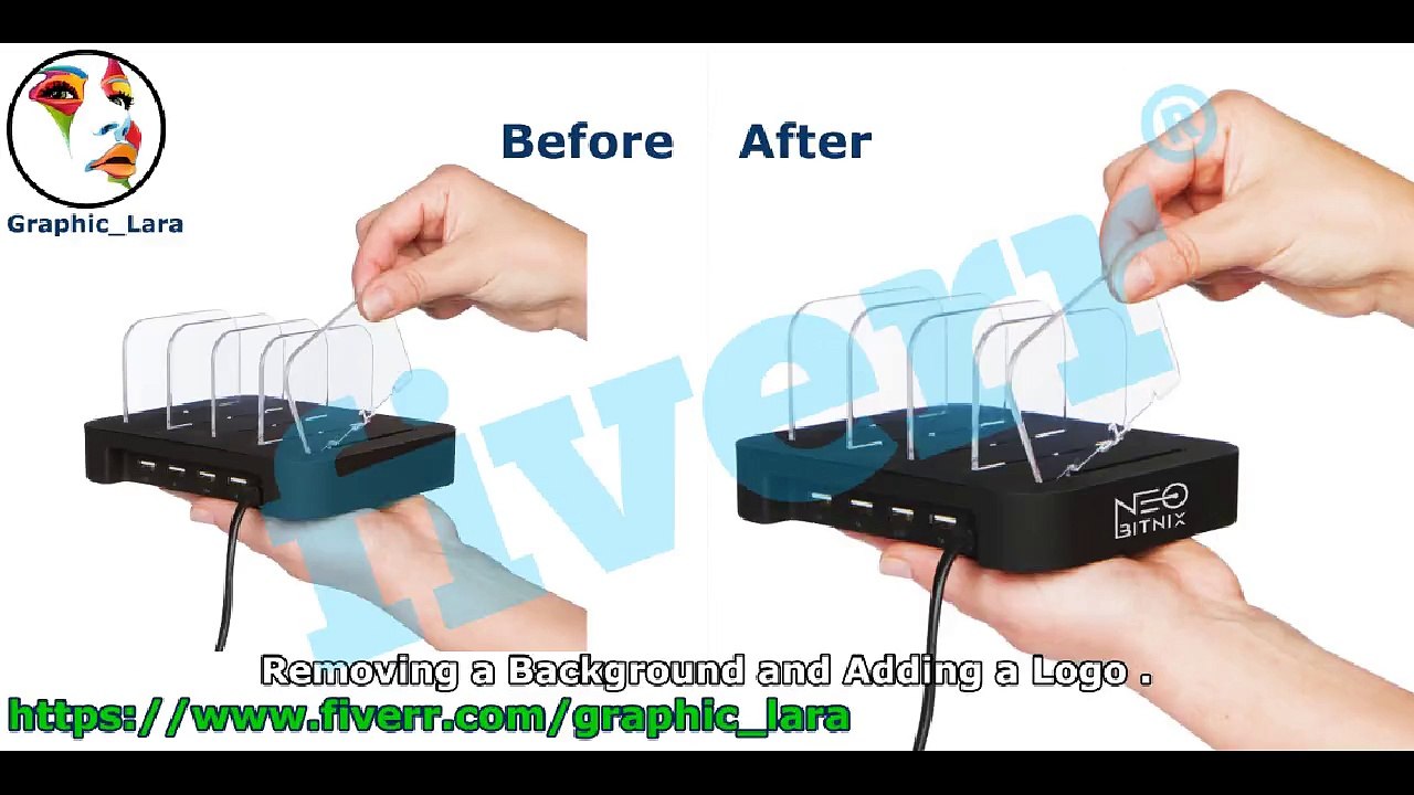 30 - My Photoshop Work Before and After - Multiple Mobile Charging Device