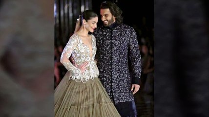 Alia Bhatt and Ranveer Singh walk for Manish Malhotra