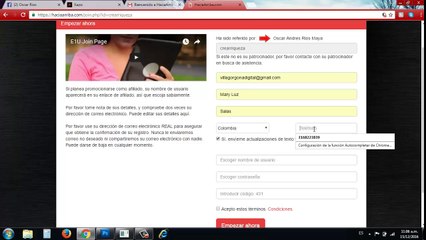 como registrarse en haciaarriba com en español