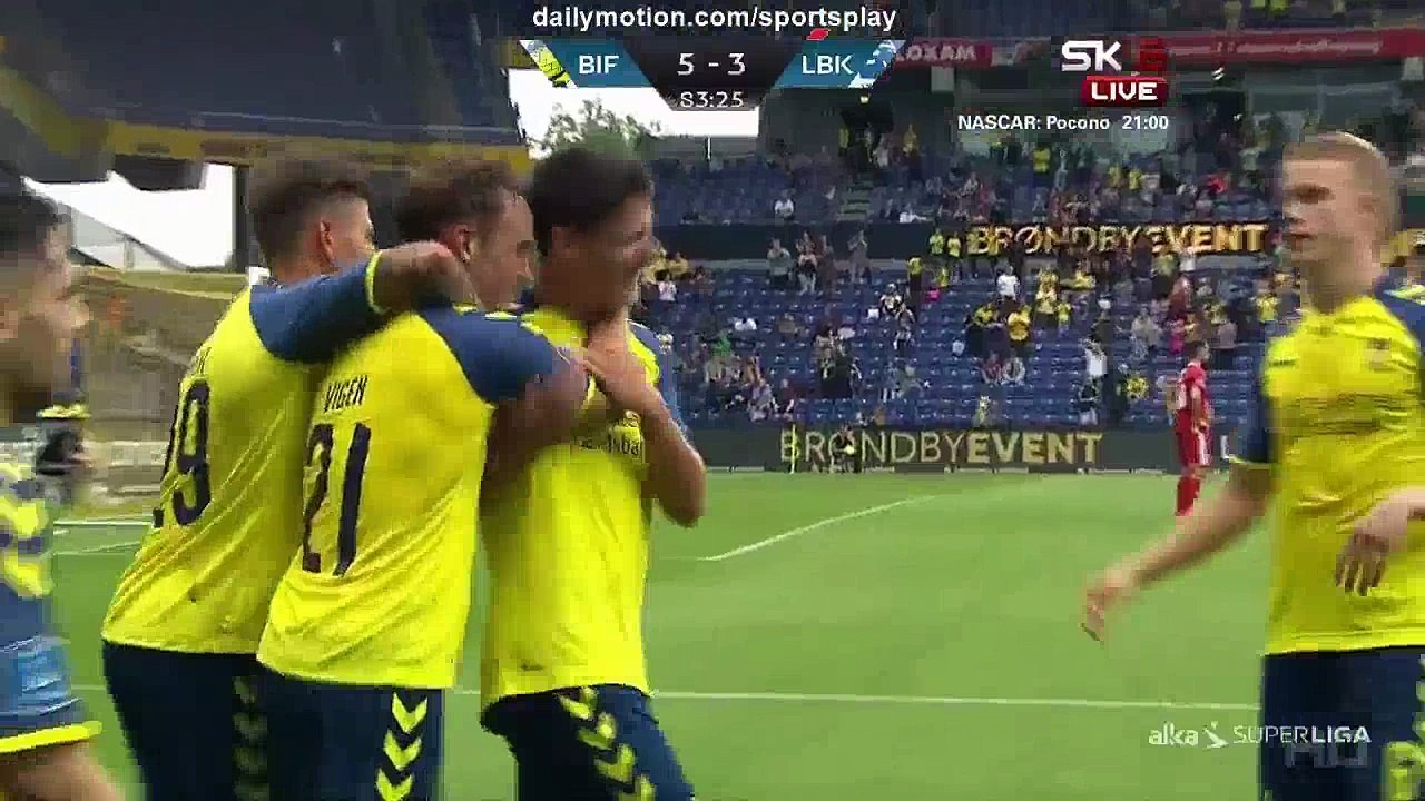 Lasse Vigen Hat-trick Goal HD - Brondby 5 - 3 Lyngby - 30.07.2017 (Full Replay)