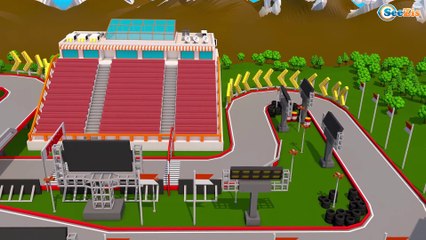 The Blue Police Car - COLOURS Cars & Trucks Cartoons - Vehicle & Car for children