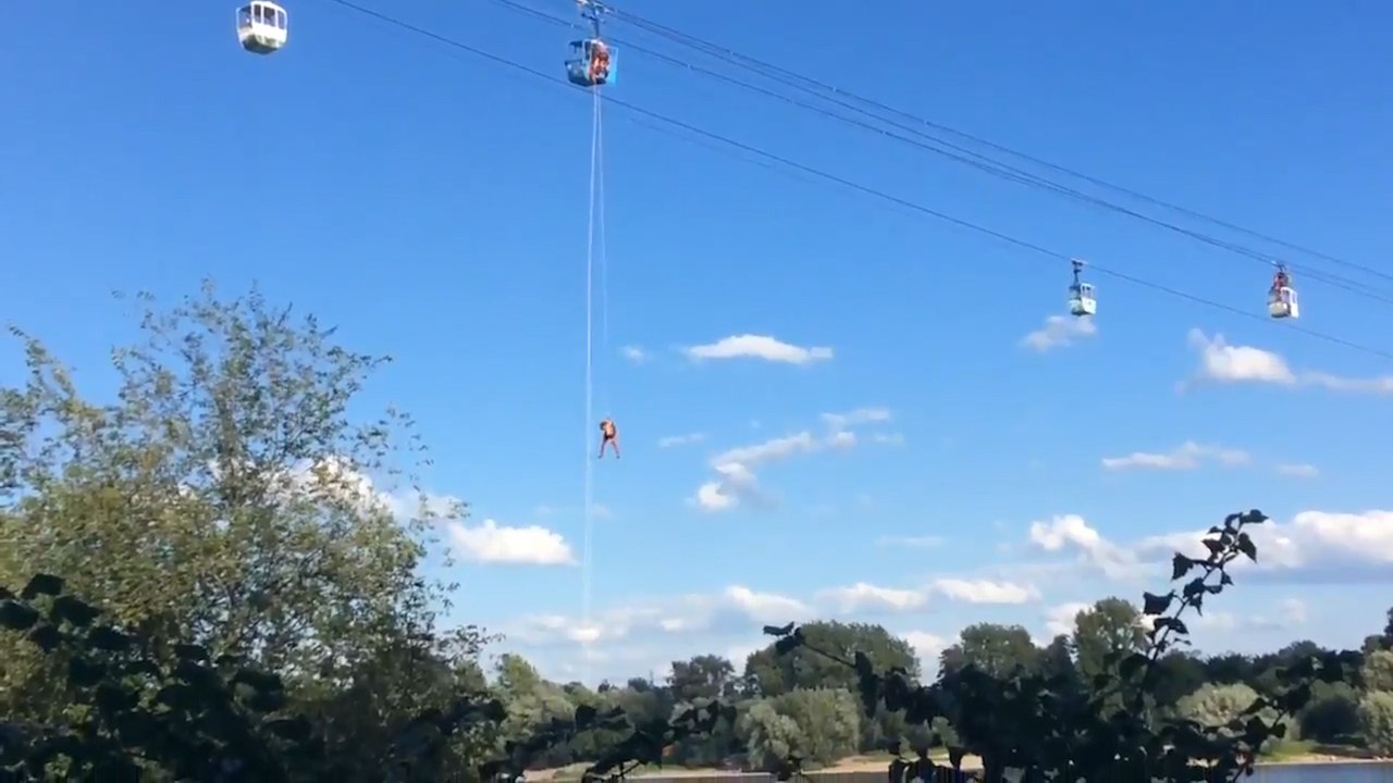 Gondola riders stranded above Rhine River