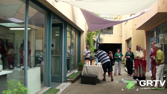 exposition de six verriers d'art, pôle artisanal de Sauveterre-De-Rouergue