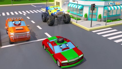 Kids Video Tractor on the road as a super hero - 3D Animation Episodes For Kids Cars & Truck Stories