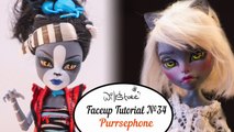 Faceup Tutorial №45 Viperine Gorgon OOAK Monster High Custom doll repaint by WillStore