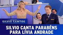 Silvio Santos canta parabéns para Lívia Andrade