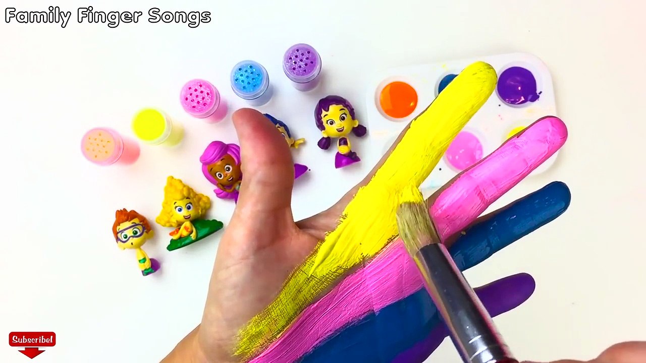 Apprendre les couleurs bulle guppys main corps peindre doigt la famille amusement Créatif pour enfants garderie