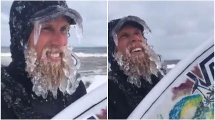 This Is What Happens When You Surf On A Really Cold Day