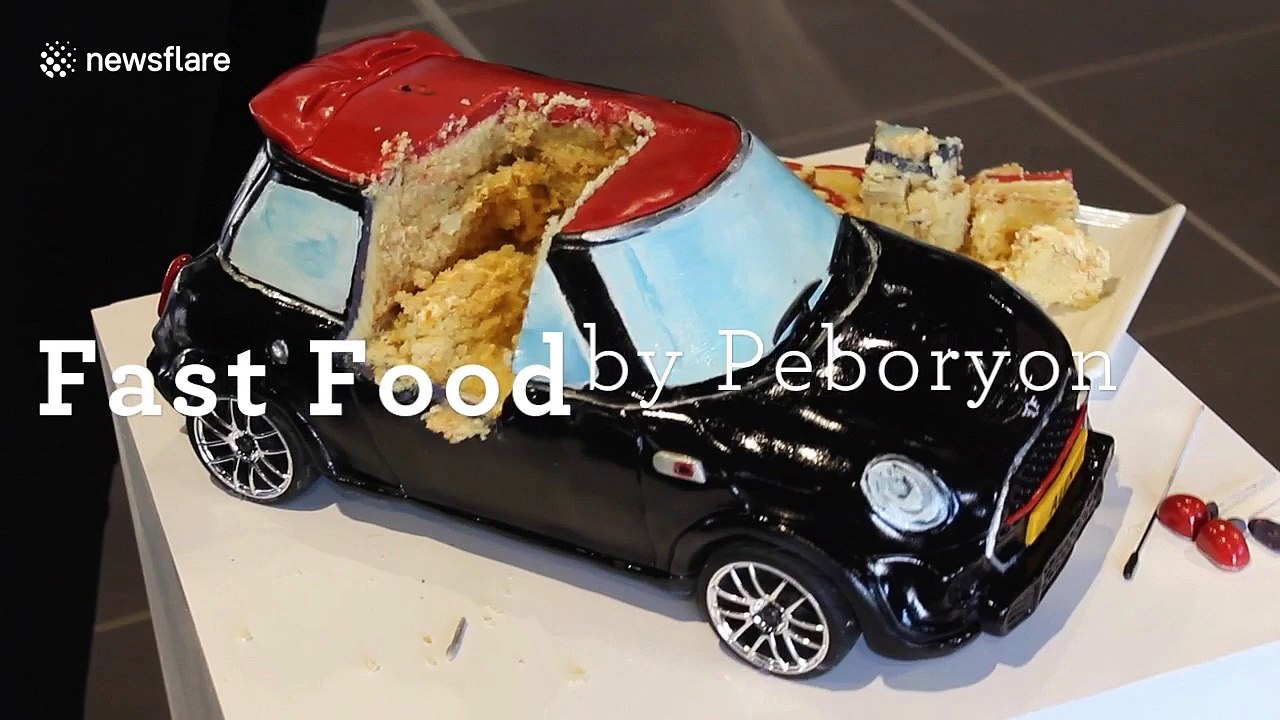 Baker creates radio controlled Mini Cooper cake