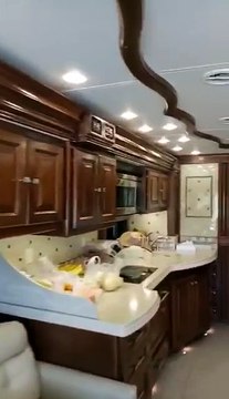 Luxuriuse Bus | VIP Kitchen In Bus | 5 seated Sofa | Dining Table | Marvellous Bus Like A Complete House-DailyFun Zone