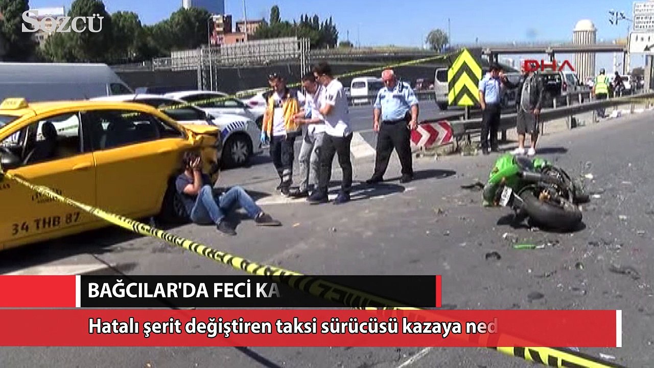 Hatalı şerit değiştiren taksi sürücüsü kazaya neden oldu