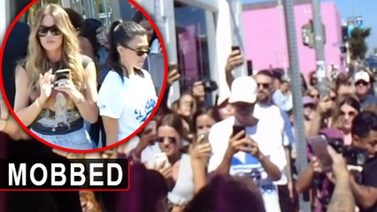 Khloe & Kourtney Kardashian Cause Chaos Outside Cake Mix in Los Angeles