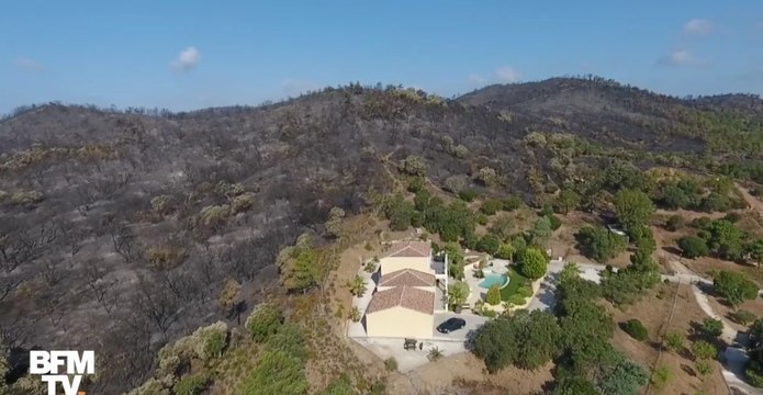 Les dégâts des incendies dans le Var filmés par un drone