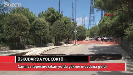 Üsküdar'da yol çöktü