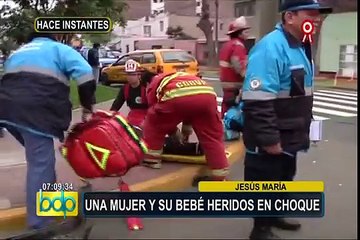 Jesús María: mujer y su bebé resultaron heridos tras choque