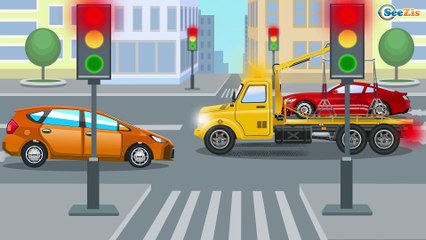 Tow Truck helps Racing Car New Kids Animation | Service & Emergency Vehicles Cartoon for children