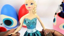 5 GIANT SURPRISE EGGS Elsa Frozen Eyes Play Doh Disney Frozen Best Surprise Toys Dolls - P