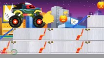 Scary Truck vs Police Car Cartoon - Monster Trucks For Kids - Street Vehicle Children