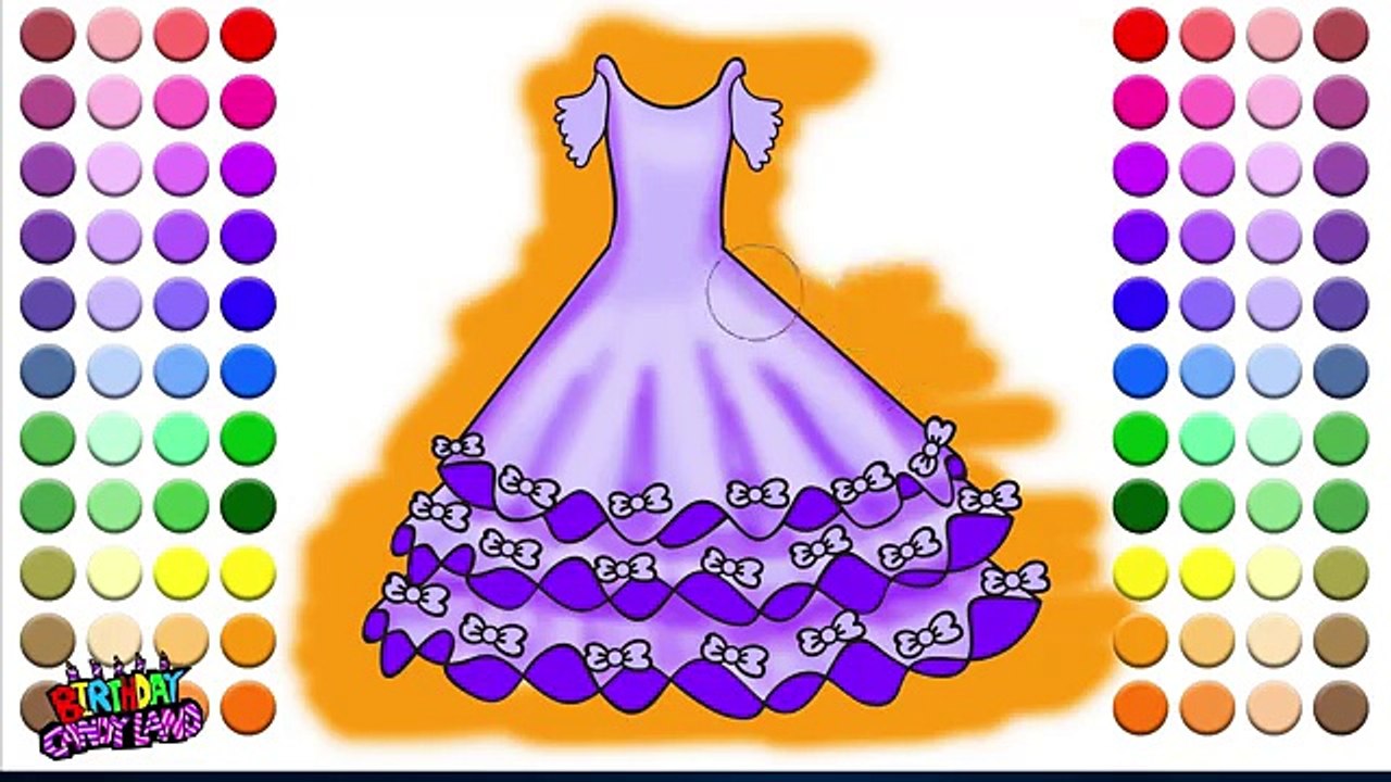 Draw Color and Paint Bow and Heart Dresses Coloring Pages for Kids to learn how to draw an