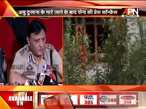 Press meet after two Hizbul Mujahideen terrorists killed today after a gunfight in J&K