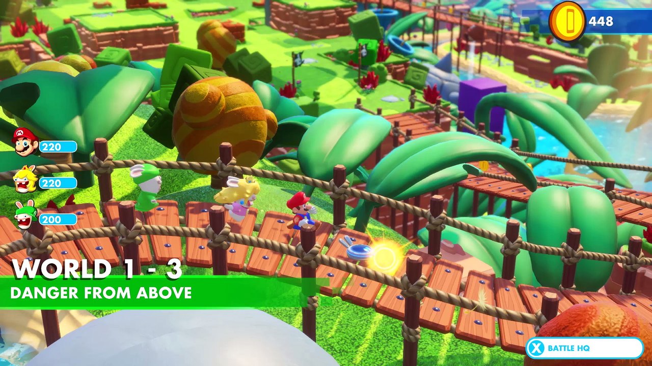 Mario + The Lapins Crétins Battle Kingdom - Baston dans le jardin
