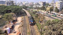 Rajshahi Express Train of Bangladesh Railway Passing Khilgaon