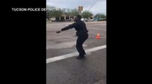 Dancing police officer stops traffic with killer moves