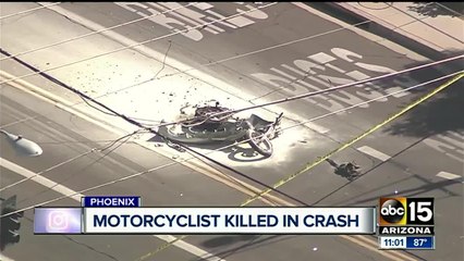 Motorcyclist dead after fiery crash in Phoenix