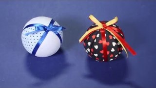 Fika Dika - Como decorar uma bola de isopor com tecido para o natal