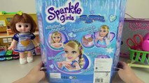 Elsa Nail art Hair shop & Baby Doll wave drier toys