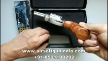 wodden grip zoraki r1 2.5 inch nikel blank firing revolver by airsoft gun india)
