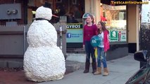 Scary Snowman - Scaring Puppy Dogs Prank Compilation