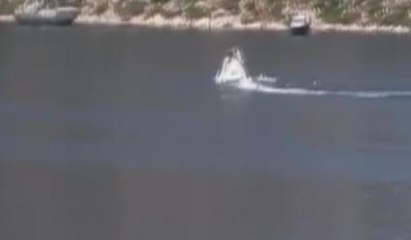 Marmaris'teki motor yatın batma anı kamerada