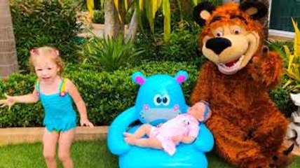 Crying Baby Born Doll and Funny Games in poll with a new toys Video for kids