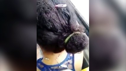 Un homme aperçoit une femme remplit plein de poux !