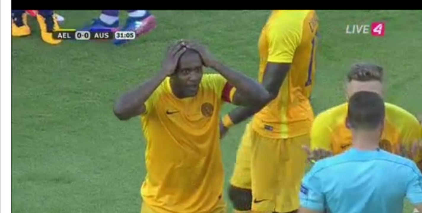 Marco Airosa RED Card - AEL Limassol 0-0 Austria Wien  02.08.2017 HD