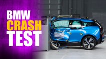 2017 BMW i3 small overlap IIHS crash test