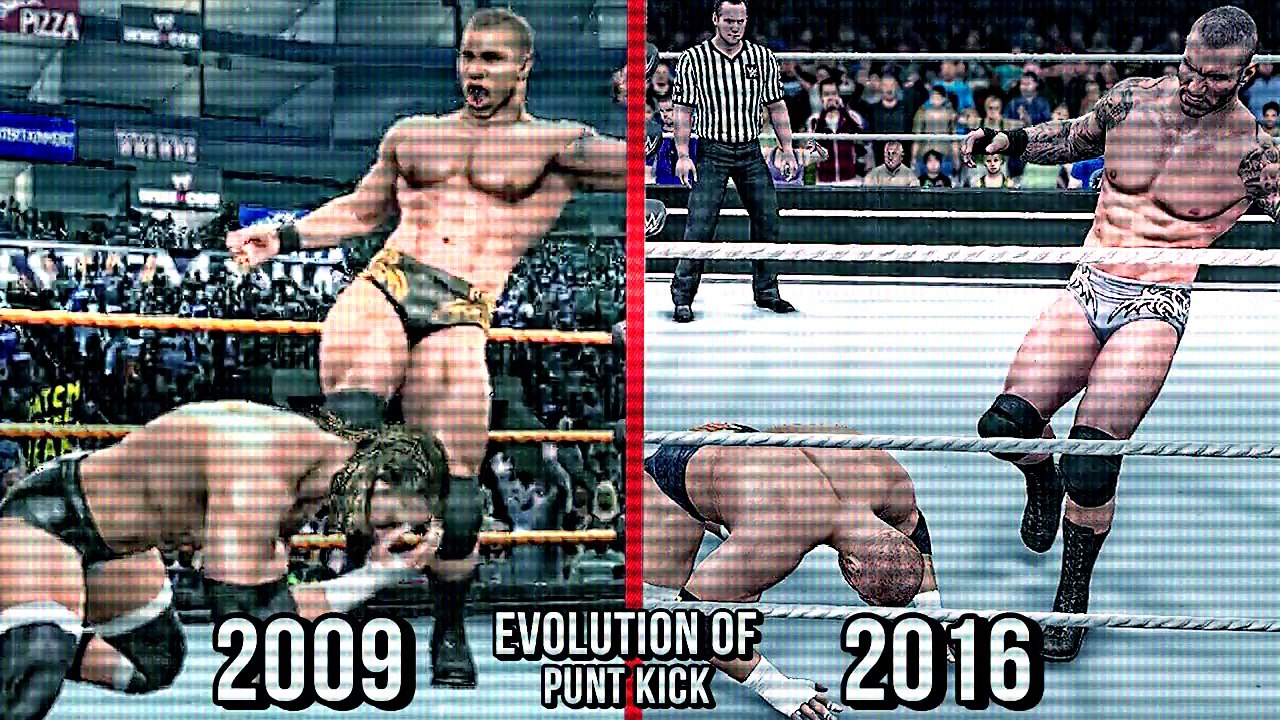 The Evolution Of Randy Orton Punt Kick! ( Smackdown vs Raw 2009 To WWE 2K17 )