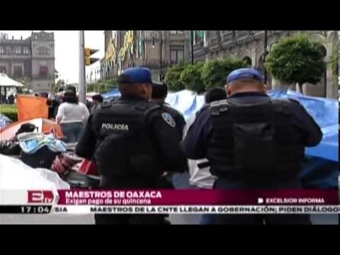 Maestros de la CNTE exigen pago de quincena
