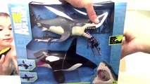 Y baño encuentro para Niños planeta tiburón tiburones juguete Unboxing animal mega orca