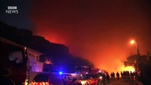 France_ Corsica fires threaten homes in Biguglia - BBC News