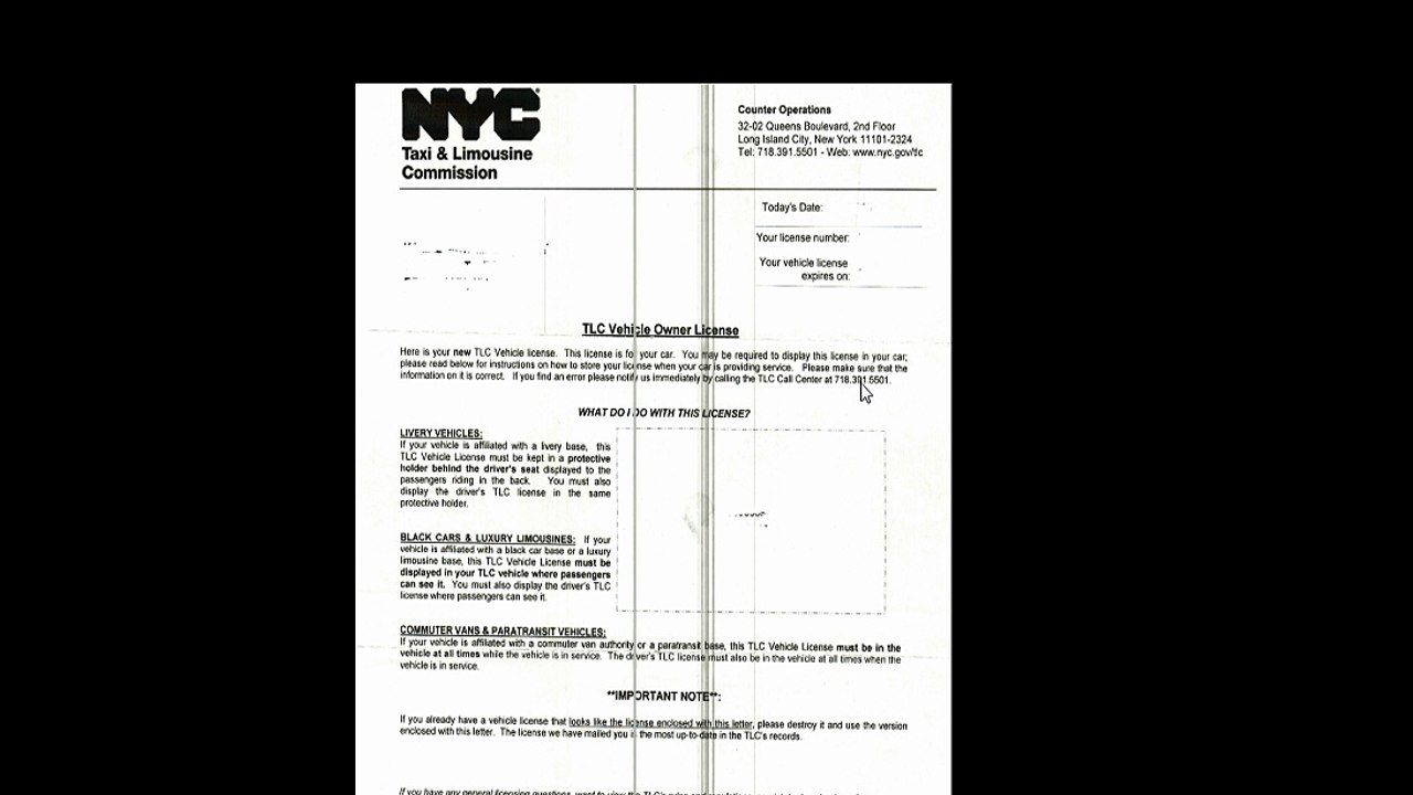 TLC Vehicle Owner License