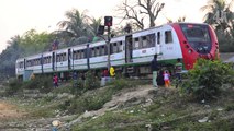 Jaydebpur Commuter Train of Bangladesh Railway Passing Tongi