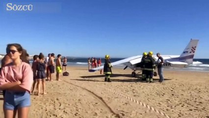 Portekiz'de uçak güneşlenenleri ezdi