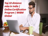 Top 10 distance mba in india  Online Certification Program NOIDA & DELHI