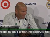 Ronaldo deserved his rest from Real's pre-season - Zidane