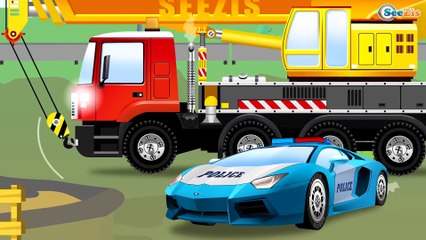 Un Camion Monstruo y El Coche de Policía - Camiones monstruos - Dibujos Animados